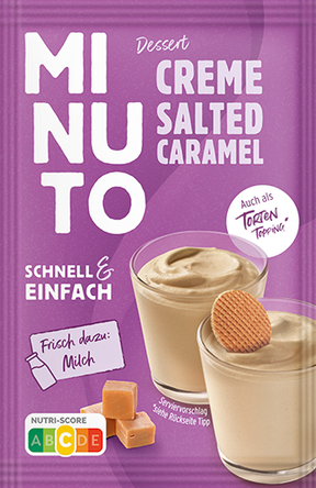 MINUTO Dessert Creme Salted Caramel, Sachet 14x65g