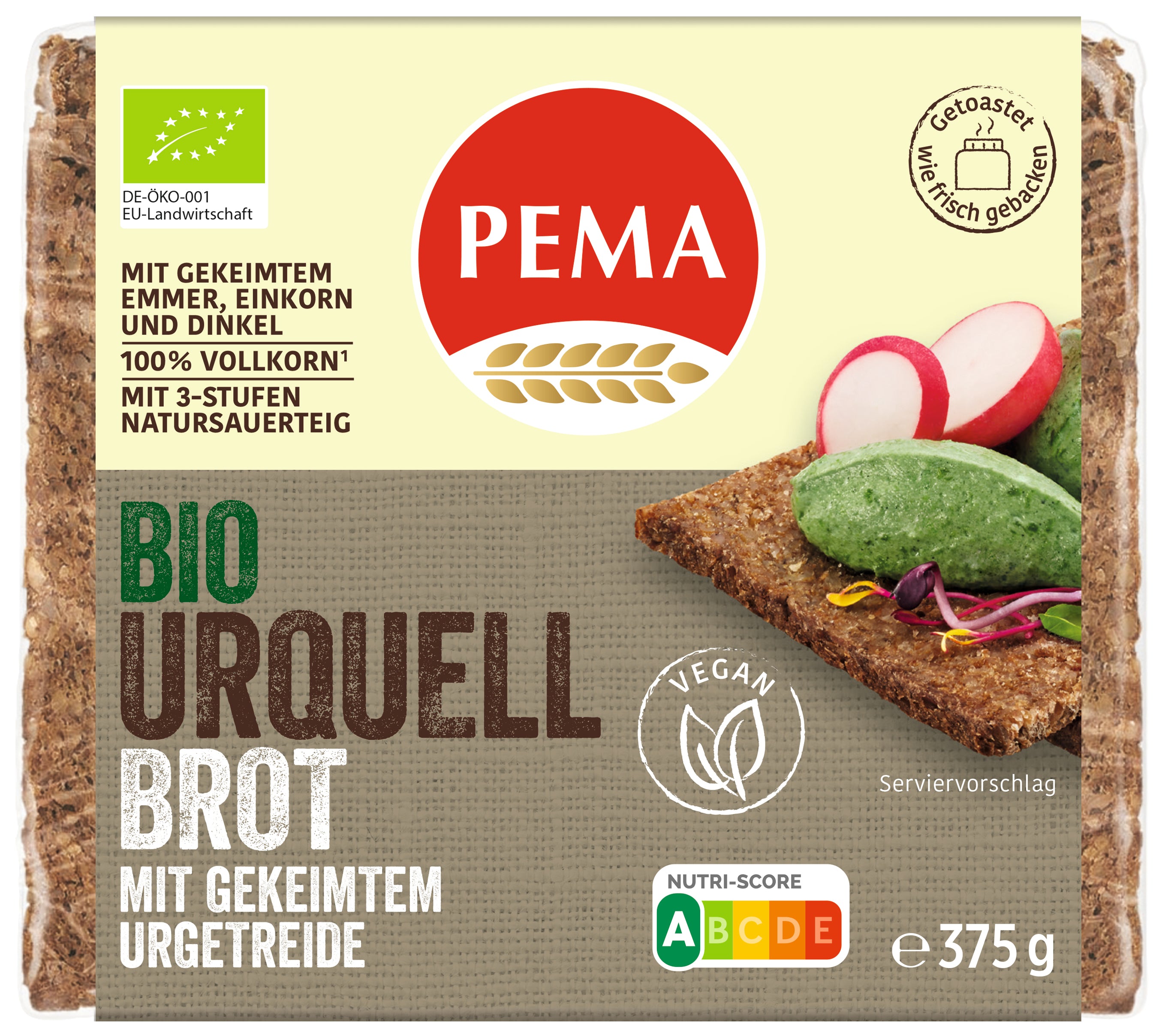 Pema Urquell Brot - Vegan & Bio, 375g