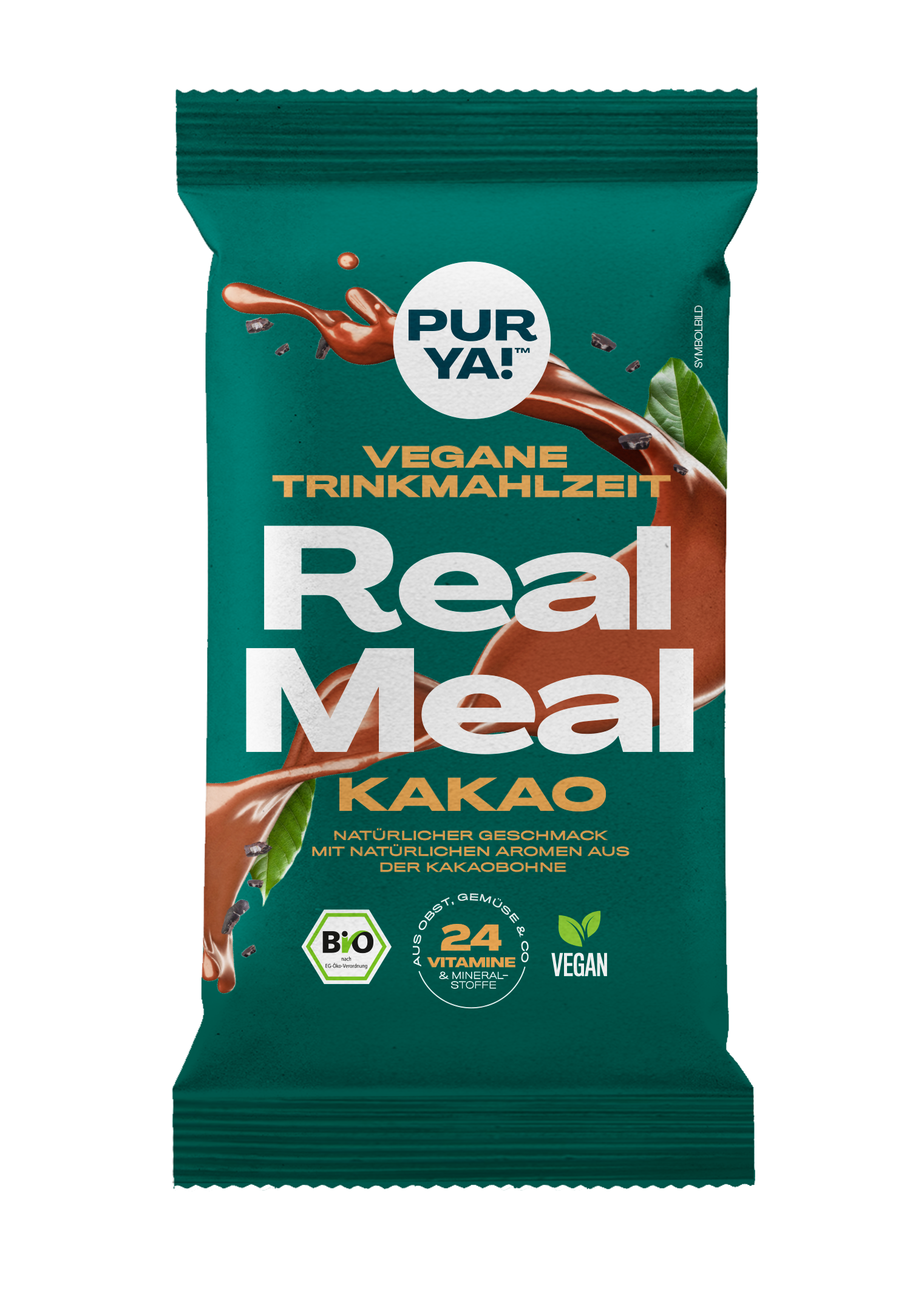 PURYA BIO Trinkmahlzeit Pulver Kakao - Vegan & Glutenfrei, 110g