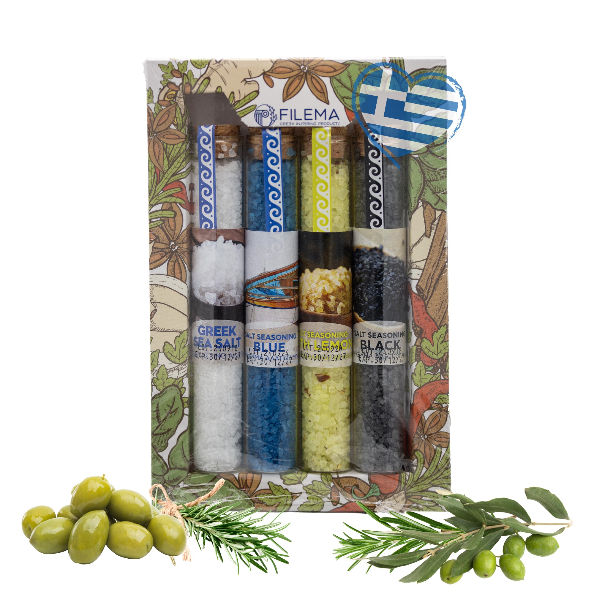 FILEMA Griechisches 4er Meersalz Set