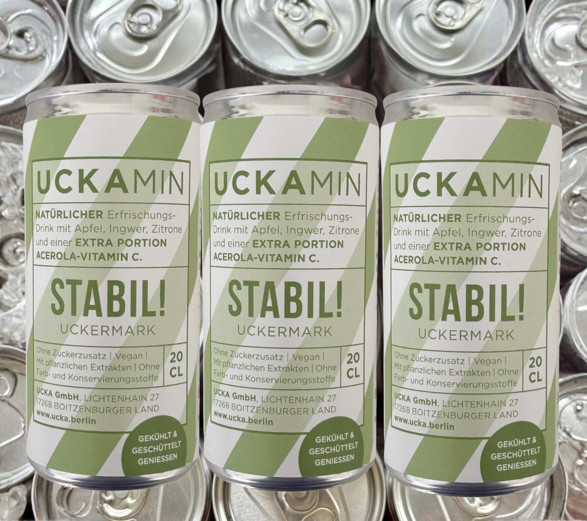 UCKAMIN STABIL - Natürlicher Immunbooster – Ingwer-Shot mit Acerola-Vitamin C, 3x200ml