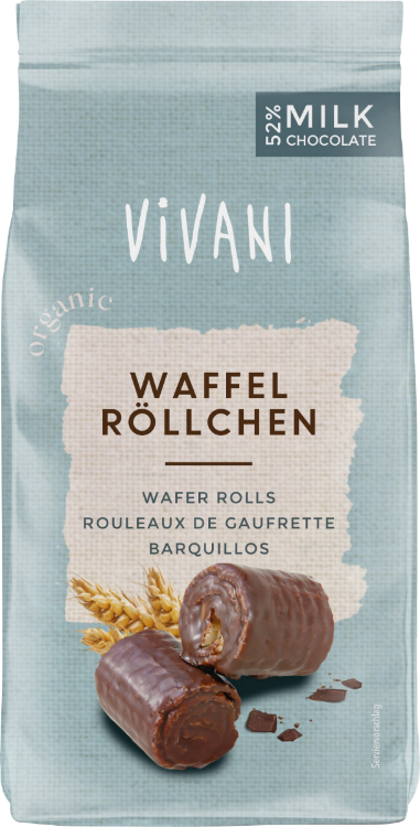 Vivani Waffelröllchen mit Vollmilch Schokolade