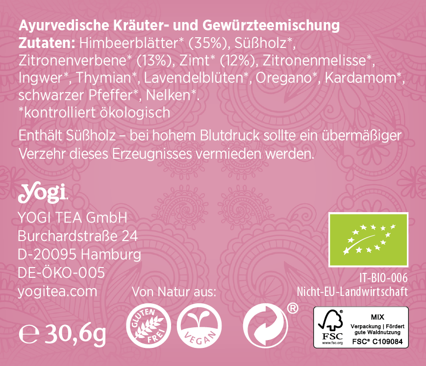 Yogi Tea Frauen Balance - Bio & Vegan, 17x1,8g