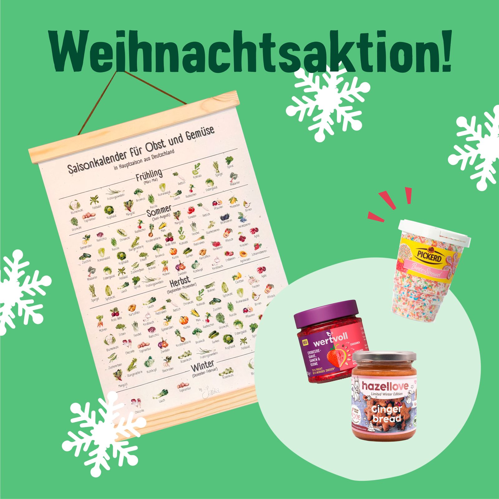 X-Mas Aktion Janka Saisonkalender zum Hängen, A3 + 3 Geschenke
