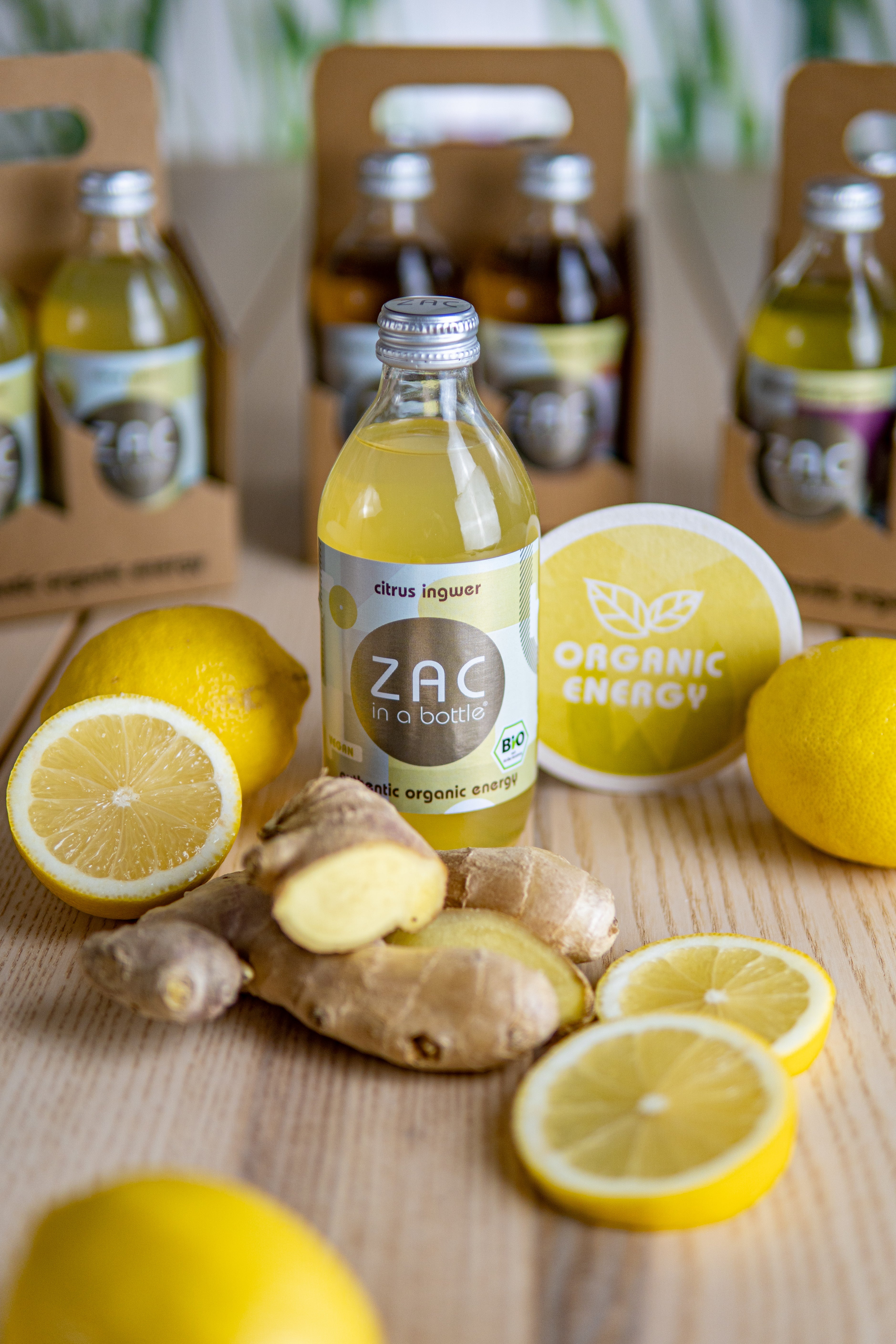 ZAC in a bottle I Energy Drink - Lemon&Ginger I Bio & Vegan, 330ml