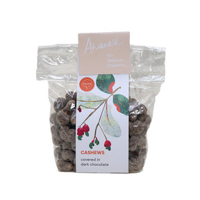 Amanase Bio-Cashews: fair delicious impactful cashews covered in dark chocolate