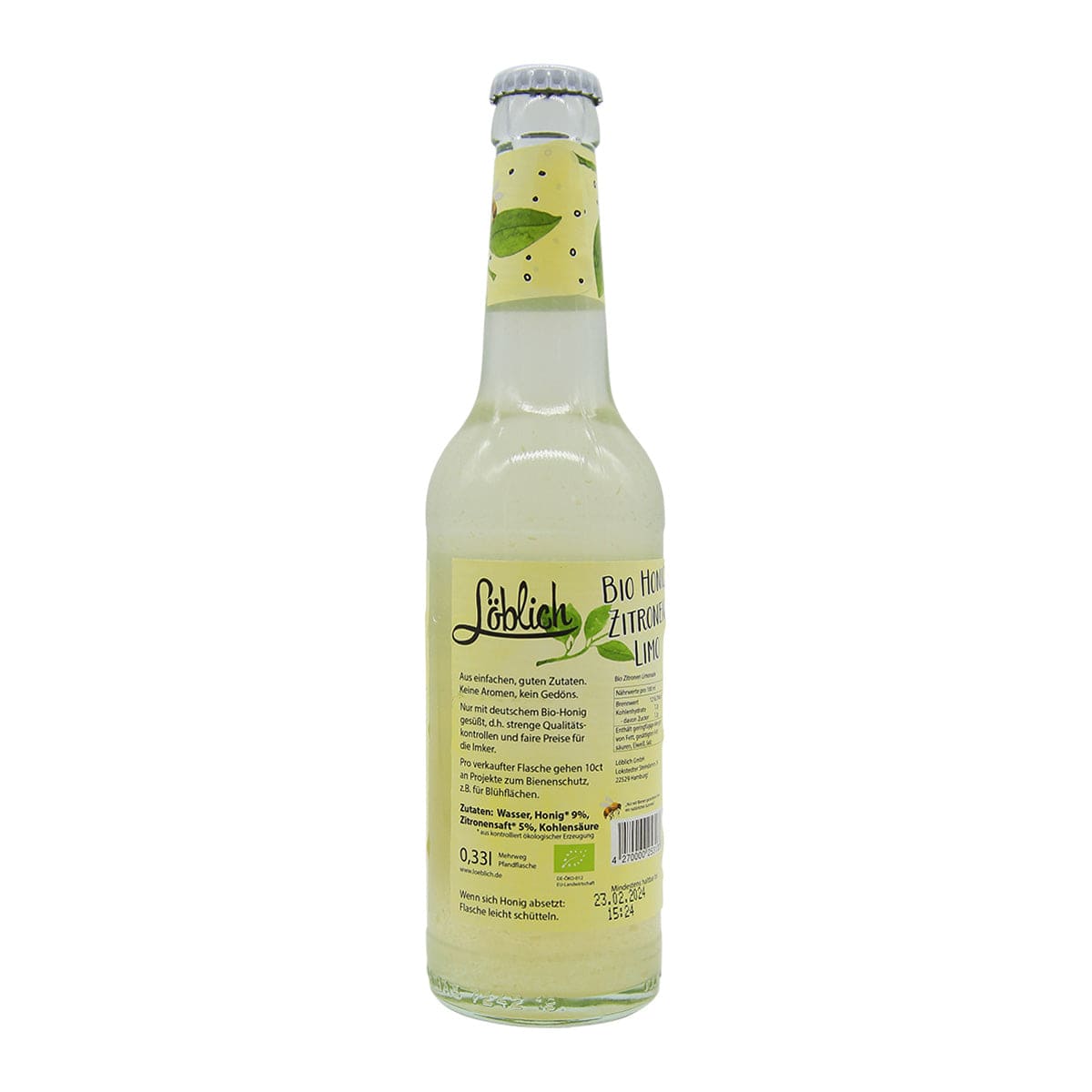 Löblich Bio Honig Zitronen Limo, 0.33l