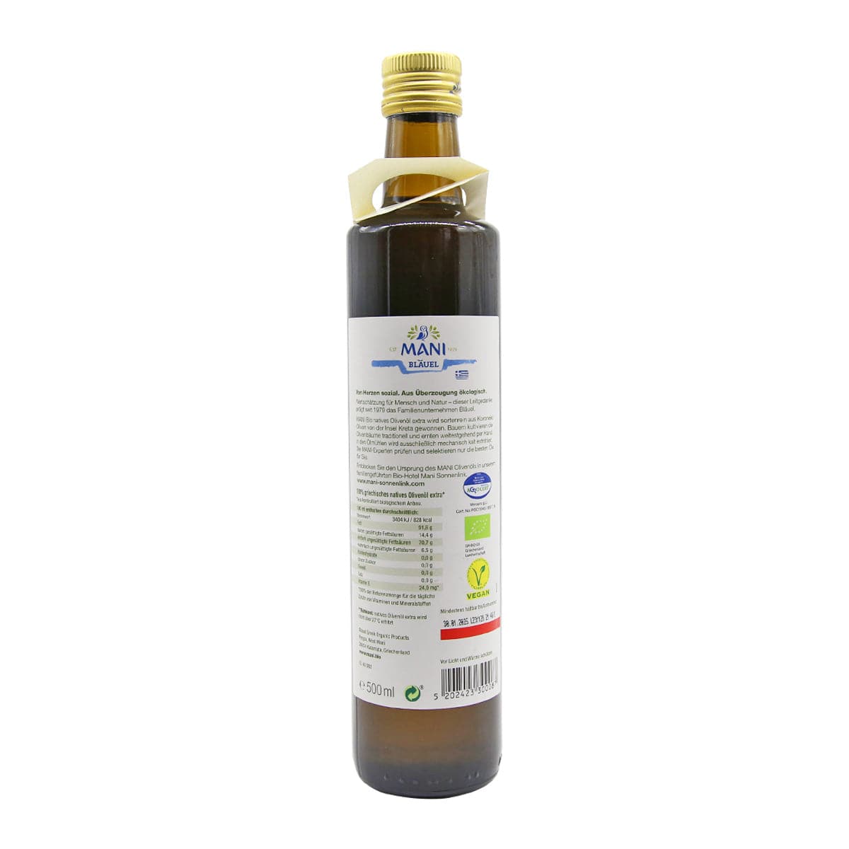 Bio natives Olivenöl extra Messara g.U. Kreta, 500ml