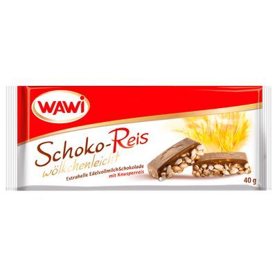 Wawi Schokoreis Riegel, 40g