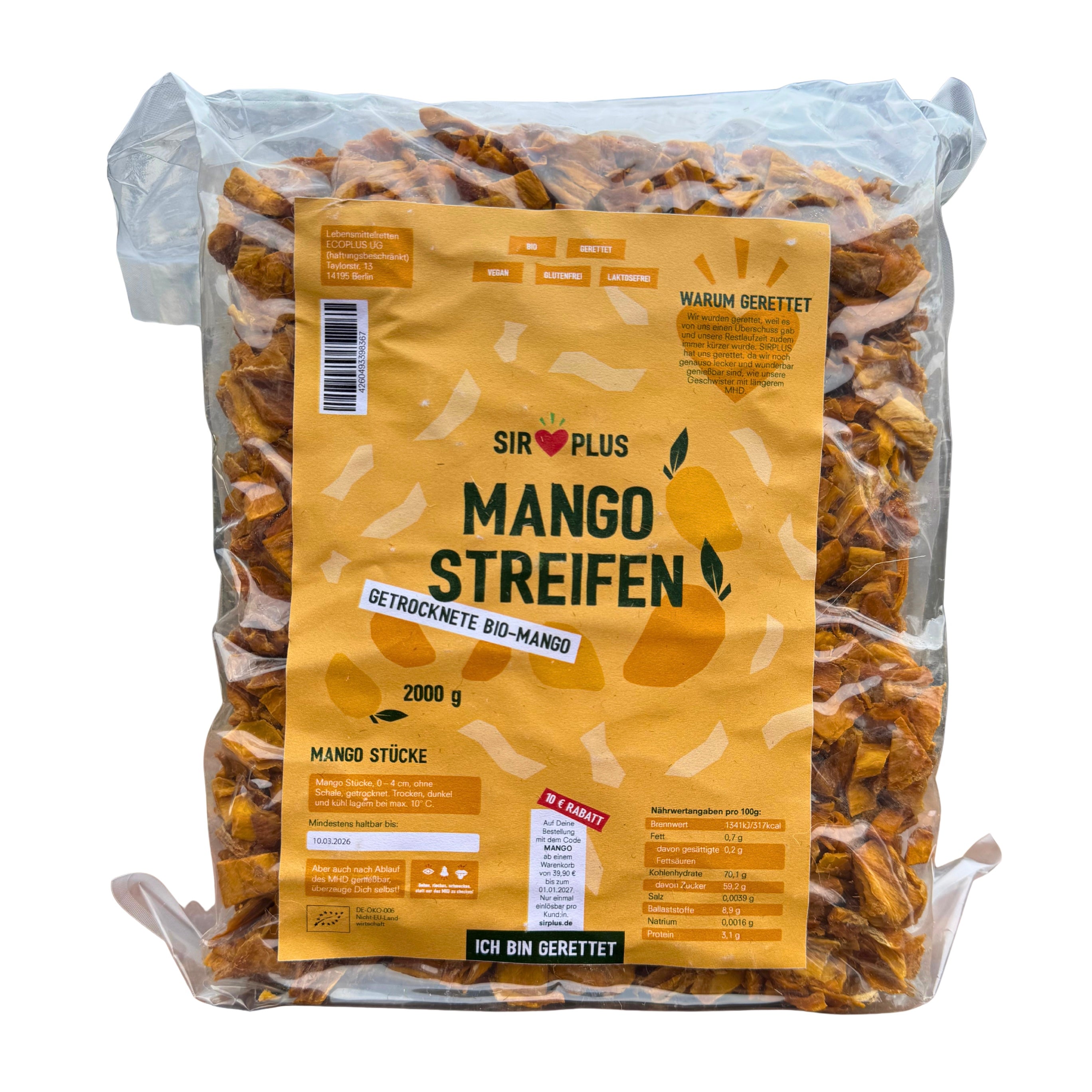 Bio Mango Streifen getrocknet, 2kg