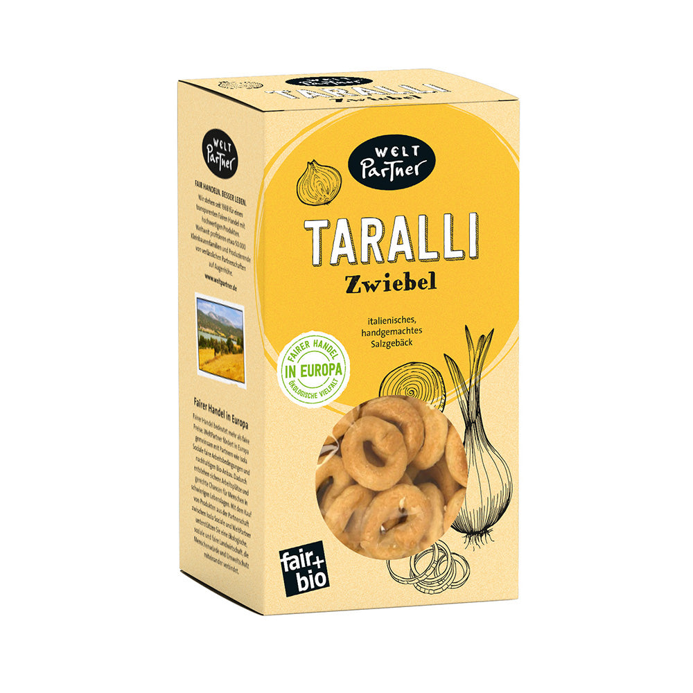 WeltPartner Taralli - Bio Italienisches Salzgebäck mit Zwiebeln, 200g