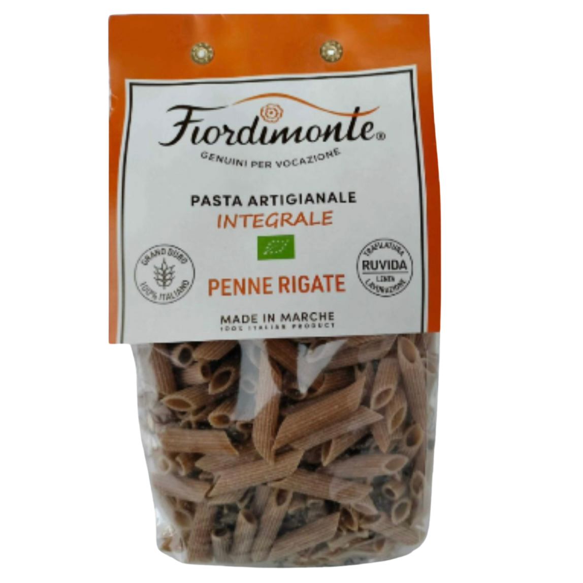 Fiordimonte Vollkorn Penne Rigate - Vegan & Bio, 500g