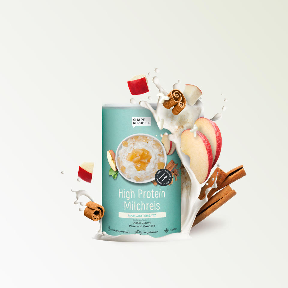 ShapeRepublic Proteinreicher Milchreis Apfel-Zimt