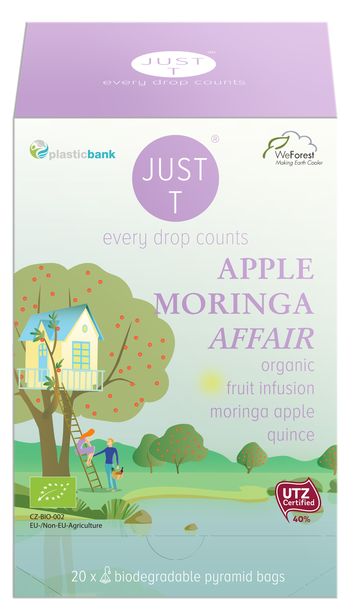 JUST T Apple Moringa Affair Tee, 70 g (20 x 3.5 g)