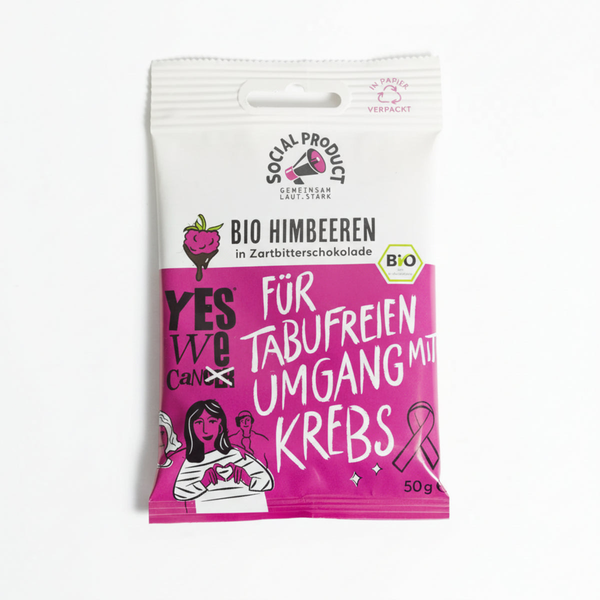 Social Product - Vegane Bio Himbeeren Zartbitter x YESWECAN!CER